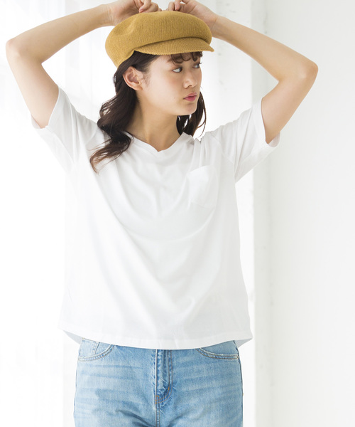 WEGO(ウィゴー)の「WEGO/デイリーVネックTシャツ(Tシャツ/カットソー・レディース・ホワイト系その他5/ベージュ/イエロー/ホワイト/ブラック・LARGE/MEDIUM)」の1枚目の写真