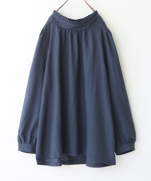 n'OrLABEL（ノアールレーベル）の「『フリルスタンドカラーブラウス』（シャツ/ブラウス・レディース・ホワイト/ブラック/ネイビー/グリーン/マスタード/スモークピンク/ピンク系その他・2/1）」の5枚目の写真