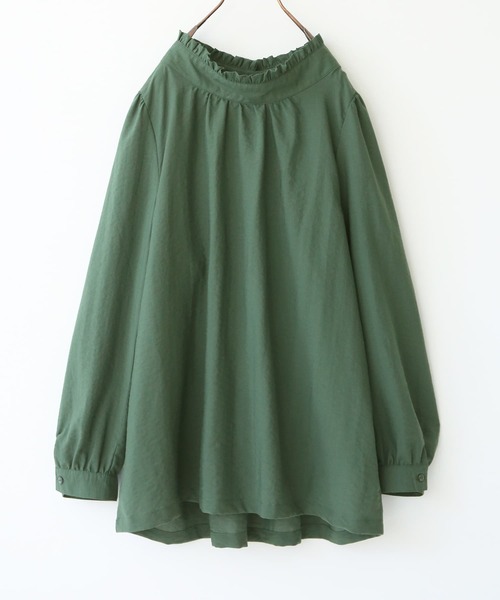 n'OrLABEL（ノアールレーベル）の「『フリルスタンドカラーブラウス』（シャツ/ブラウス・レディース・ホワイト/ブラック/ネイビー/グリーン/マスタード/スモークピンク/ピンク系その他・2/1）」の4枚目の写真