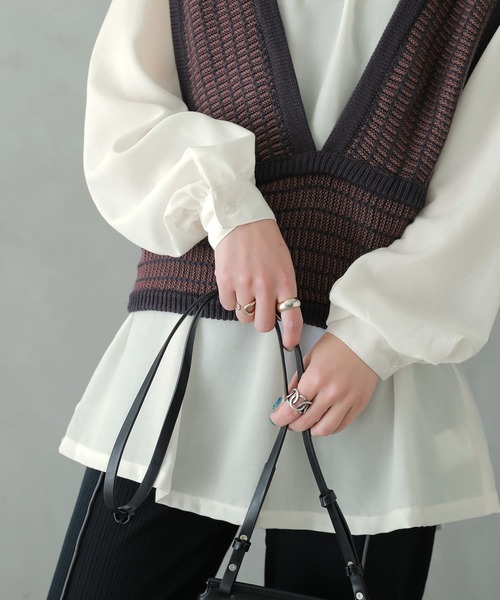 n'OrLABEL（ノアールレーベル）の「『フリルスタンドカラーブラウス』（シャツ/ブラウス・レディース・ホワイト/ブラック/ネイビー/グリーン/マスタード/スモークピンク/ピンク系その他・2/1）」の15枚目の写真