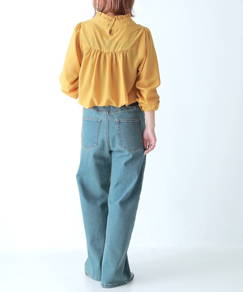 n'OrLABEL（ノアールレーベル）の「『フリルスタンドカラーブラウス』（シャツ/ブラウス・レディース・ホワイト/ブラック/ネイビー/グリーン/マスタード/スモークピンク/ピンク系その他・2/1）」の17枚目の写真