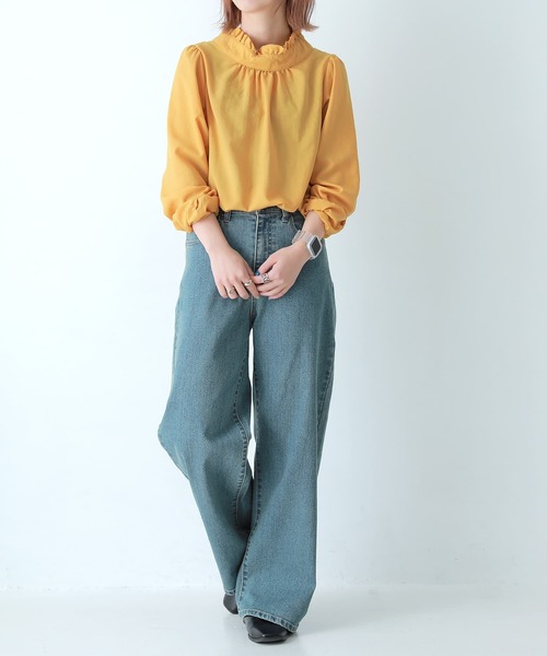 n'OrLABEL（ノアールレーベル）の「『フリルスタンドカラーブラウス』（シャツ/ブラウス・レディース・ホワイト/ブラック/ネイビー/グリーン/マスタード/スモークピンク/ピンク系その他・2/1）」の19枚目の写真