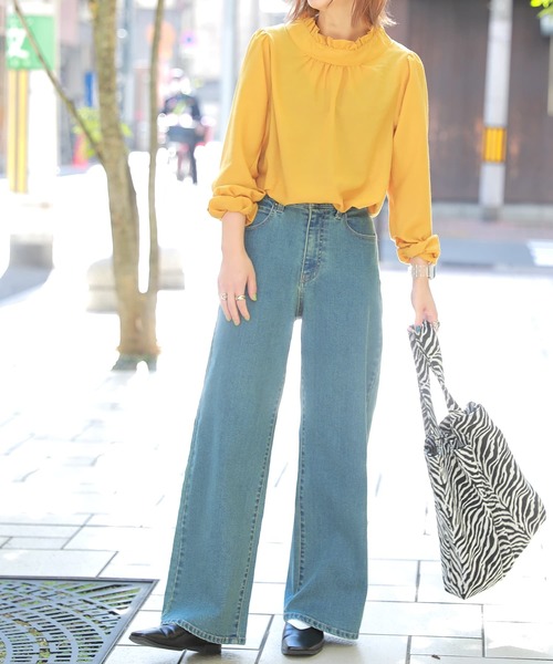 n'OrLABEL（ノアールレーベル）の「『フリルスタンドカラーブラウス』（シャツ/ブラウス・レディース・ホワイト/ブラック/ネイビー/グリーン/マスタード/スモークピンク/ピンク系その他・2/1）」の20枚目の写真