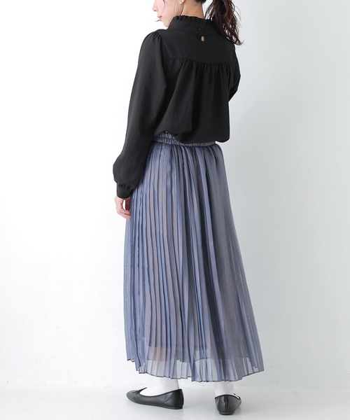 n'OrLABEL（ノアールレーベル）の「『フリルスタンドカラーブラウス』（シャツ/ブラウス・レディース・ホワイト/ブラック/ネイビー/グリーン/マスタード/スモークピンク/ピンク系その他・2/1）」の8枚目の写真