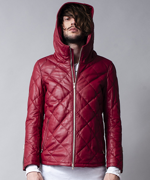 NO ID.（ノーアイディ）の「mj5710-レザーキルティングダウンフーデッドＢＬＺ ブルゾン（ブルゾン・メンズ・ワイン/ネイビー/ブラック・1/2/3）」の3枚目の写真