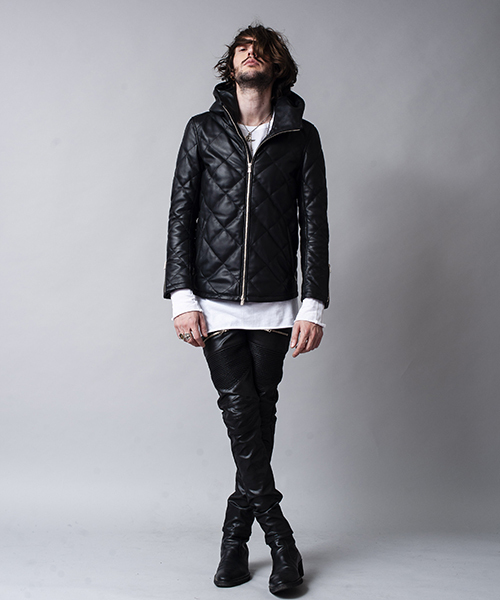 NO ID.（ノーアイディ）の「mj5710-レザーキルティングダウンフーデッドＢＬＺ ブルゾン（ブルゾン・メンズ・ワイン/ネイビー/ブラック・1/2/3）」の8枚目の写真