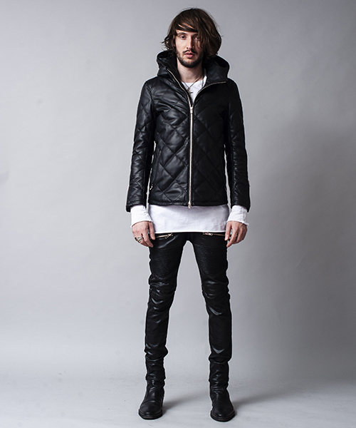 NO ID.（ノーアイディ）の「mj5710-レザーキルティングダウンフーデッドＢＬＺ ブルゾン（ブルゾン・メンズ・ワイン/ネイビー/ブラック・1/2/3）」の9枚目の写真