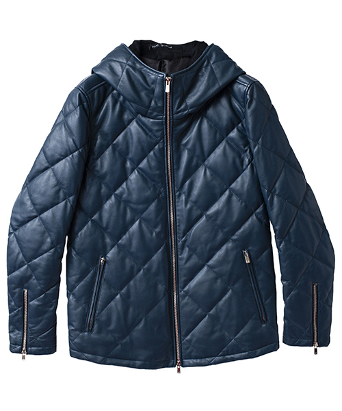 NO ID.（ノーアイディ）の「mj5710-レザーキルティングダウンフーデッドＢＬＺ ブルゾン（ブルゾン・メンズ・ワイン/ネイビー/ブラック・1/2/3）」の14枚目の写真