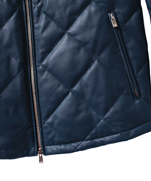 NO ID.（ノーアイディ）の「mj5710-レザーキルティングダウンフーデッドＢＬＺ ブルゾン（ブルゾン・メンズ・ワイン/ネイビー/ブラック・1/2/3）」の18枚目の写真