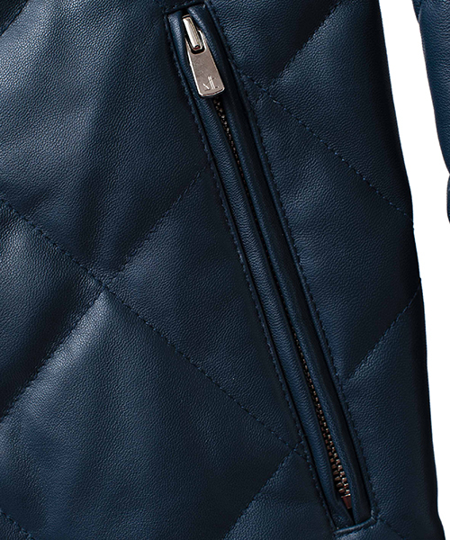 NO ID.（ノーアイディ）の「mj5710-レザーキルティングダウンフーデッドＢＬＺ ブルゾン（ブルゾン・メンズ・ワイン/ネイビー/ブラック・1/2/3）」の19枚目の写真