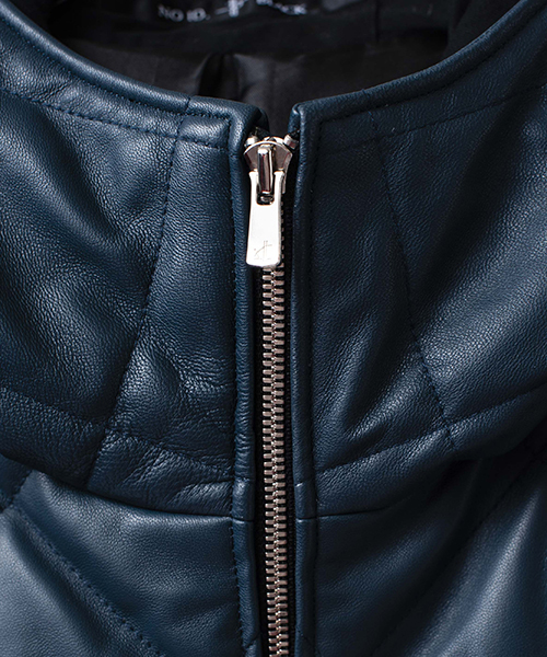 NO ID.（ノーアイディ）の「mj5710-レザーキルティングダウンフーデッドＢＬＺ ブルゾン（ブルゾン・メンズ・ワイン/ネイビー/ブラック・1/2/3）」の20枚目の写真