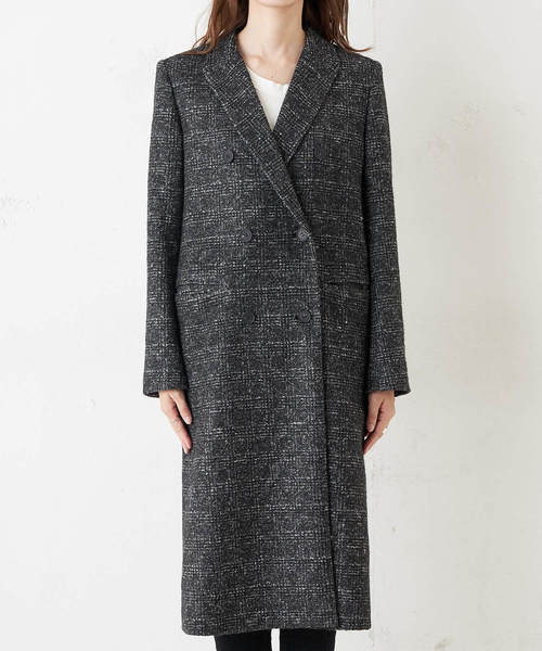 Whim Gazette チェスターコート グレンチェック ロング Whim Gazette（ウィムガゼット）の「グレンチェックロングコート