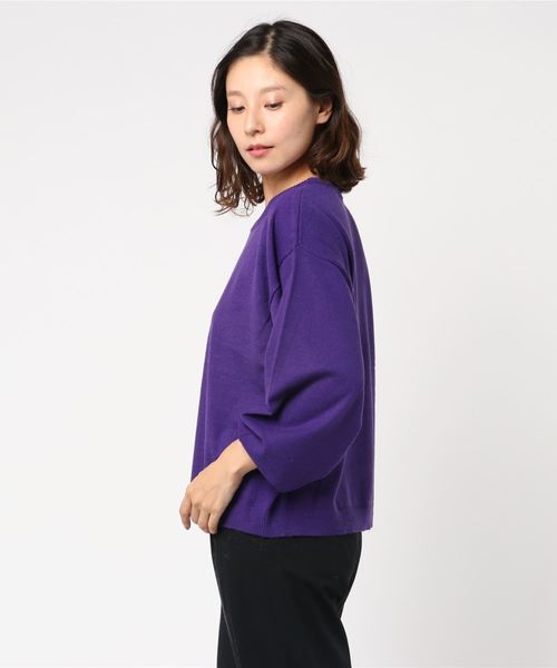 KOBE LETTUCE（コウベレタス）の「ボックスシルエット×ドルマンスリーブニットトップス＊レディース/セーター[C3364]神戸レタス（ニット/セーター・レディース・アイボリー/ピンク/パープル/グリーン/ブラック・FREE）」の13枚目の写真