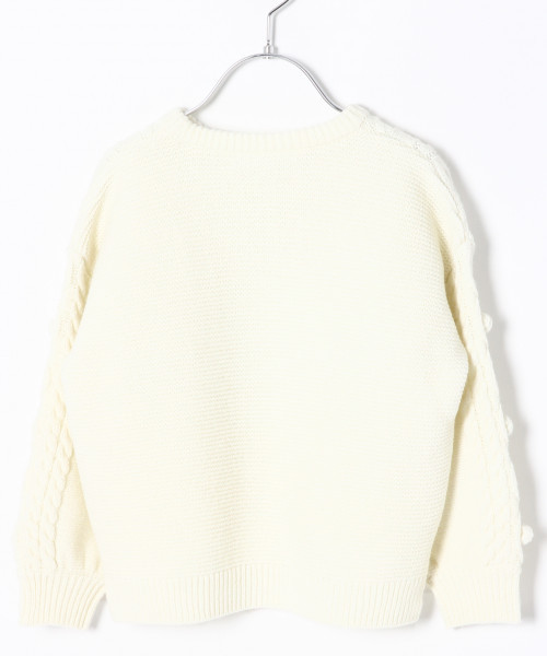 CARVEN - CARVEN ケーブルニット オフ白 ポンポン 胸刺しゅうケーブルポロニット／A｜INGNI(イング) 公式通販