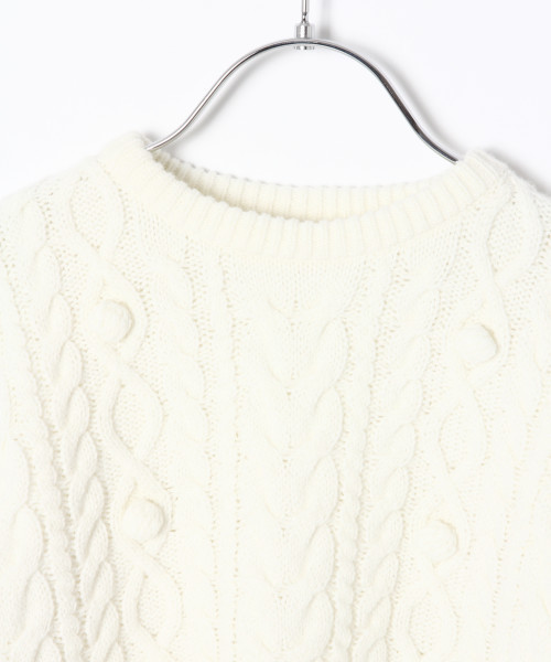GLOBAL WORK（グローバルワーク）の「【キッズ】ポンポンケーブルニット/801563（ニット/セーター・キッズ・ホワイト/ベージュ/ライトピンク/ライトブルー・SMALL/MEDIUM/LARGE/X-LARGE/XX-LARGE）」の13枚目の写真