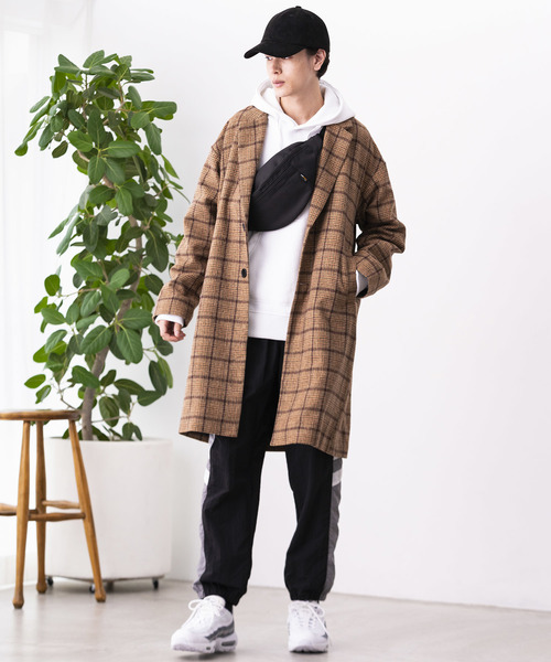 WEGO（ウィゴー）の「WEGO/チェックオーバーコート（チェスターコート・メンズ・ブラウン系その他2/グレー系その他2/ブルー系その他・MEDIUM/LARGE）」の17枚目の写真
