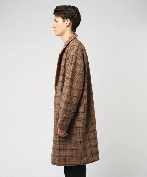 WEGO（ウィゴー）の「WEGO/チェックオーバーコート（チェスターコート・メンズ・ブラウン系その他2/グレー系その他2/ブルー系その他・MEDIUM/LARGE）」の14枚目の写真