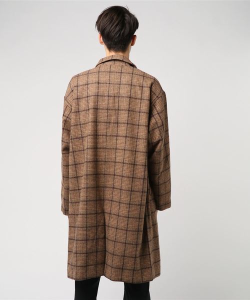 WEGO（ウィゴー）の「WEGO/チェックオーバーコート（チェスターコート・メンズ・ブラウン系その他2/グレー系その他2/ブルー系その他・MEDIUM/LARGE）」の15枚目の写真