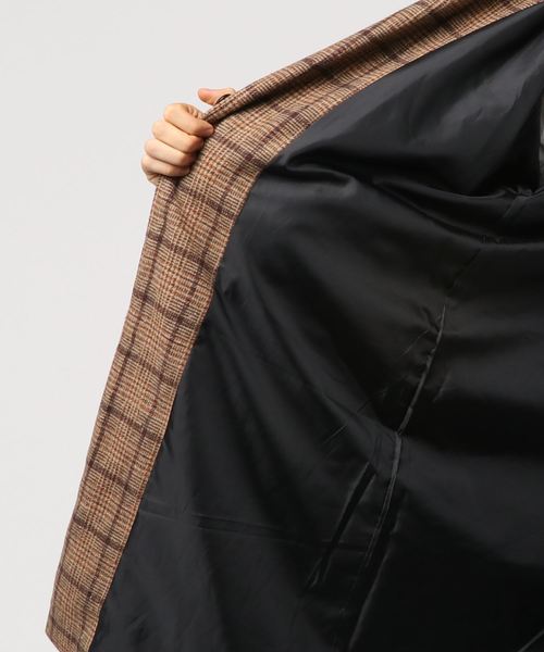 WEGO（ウィゴー）の「WEGO/チェックオーバーコート（チェスターコート・メンズ・ブラウン系その他2/グレー系その他2/ブルー系その他・MEDIUM/LARGE）」の8枚目の写真