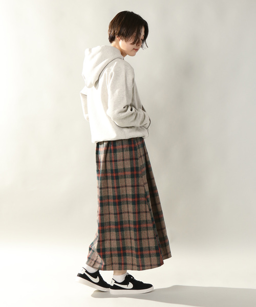 notch.（ノッチ）の「チェックタックロングスカート（スカート・レディース・ブラウン/グリーン・M/L）」の14枚目の写真