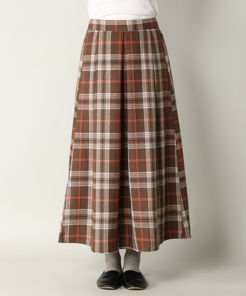 notch.（ノッチ）の「チェックタックロングスカート（スカート・レディース・ブラウン/グリーン・M/L）」の13枚目の写真
