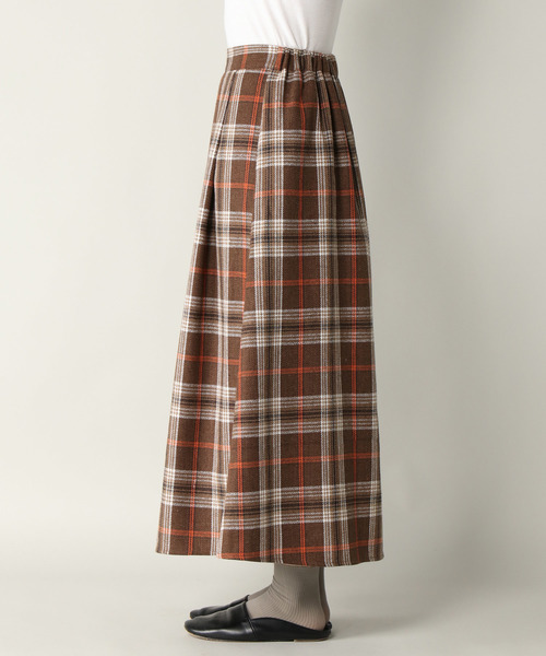 notch.（ノッチ）の「チェックタックロングスカート（スカート・レディース・ブラウン/グリーン・M/L）」の12枚目の写真