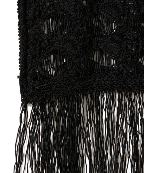 Ray BEAMS(レイビームス)の「RBS / スカシ柄 フリンジ ノースリーブ ニット(ニット/セーター・レディース・ブラック/ベージュ・ONE SIZE)」の9枚目の写真