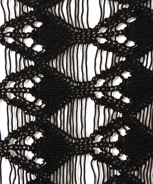 Ray BEAMS(レイビームス)の「RBS / スカシ柄 フリンジ ノースリーブ ニット(ニット/セーター・レディース・ブラック/ベージュ・ONE SIZE)」の12枚目の写真