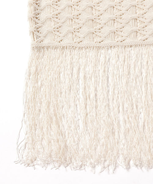 Ray BEAMS(レイビームス)の「RBS / スカシ柄 フリンジ ノースリーブ ニット(ニット/セーター・レディース・ブラック/ベージュ・ONE SIZE)」の15枚目の写真