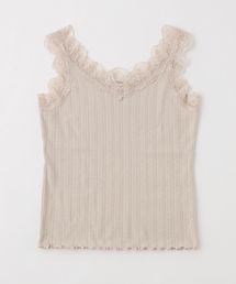 one after another NICE CLAUP | レース付パターンメッシュタンクトップ(タンクトップ)