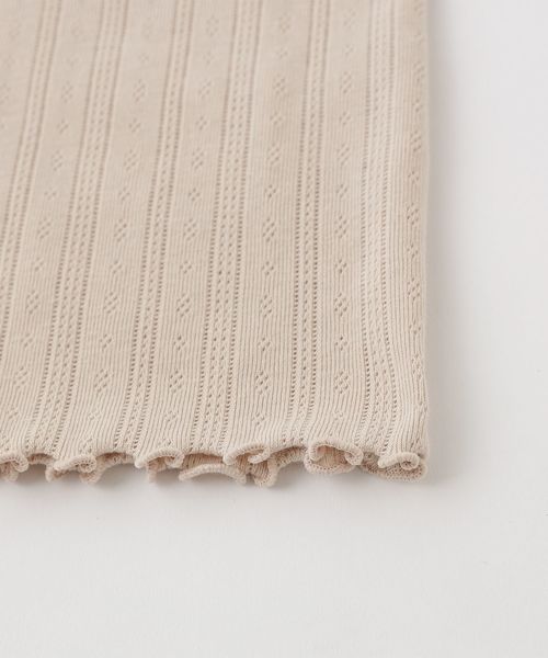 one after another NICE CLAUP（ワンアフターアナザーナイスクラップ）の「レース付パターンメッシュタンクトップ（タンクトップ・レディース・オフホワイト/ブラック/ベージュ・FREE）」の5枚目の写真