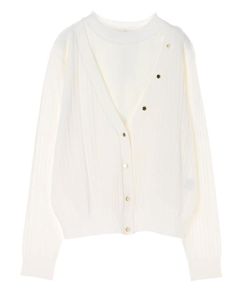 YECCA VECCA（イェッカヴェッカ）の「P.アンサンブルニット（カーディガン/ボレロ・レディース・ホワイト/ブラック/ピンク/イエロー/ブルー/杢グレー・FREE）」の17枚目の写真