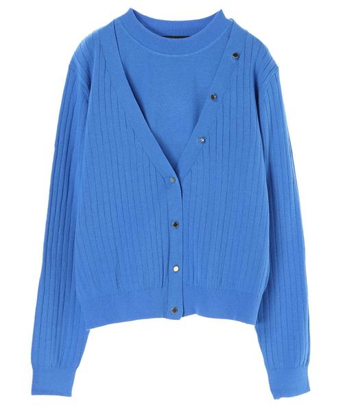 YECCA VECCA（イェッカヴェッカ）の「P.アンサンブルニット（カーディガン/ボレロ・レディース・ホワイト/ブラック/ピンク/イエロー/ブルー/杢グレー・FREE）」の20枚目の写真