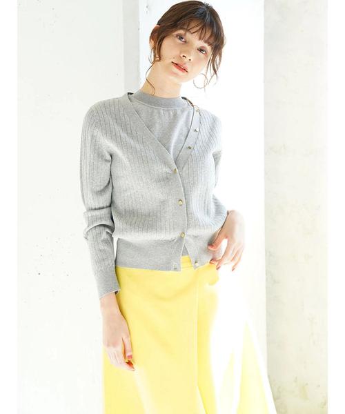 YECCA VECCA（イェッカヴェッカ）の「P.アンサンブルニット（カーディガン/ボレロ・レディース・ホワイト/ブラック/ピンク/イエロー/ブルー/杢グレー・FREE）」の22枚目の写真