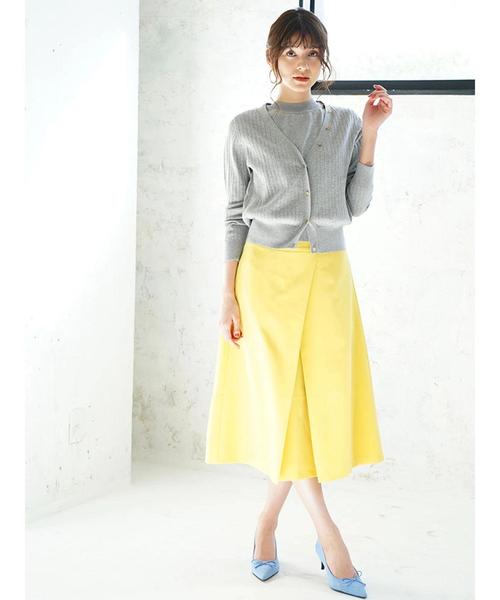 YECCA VECCA（イェッカヴェッカ）の「P.アンサンブルニット（カーディガン/ボレロ・レディース・ホワイト/ブラック/ピンク/イエロー/ブルー/杢グレー・FREE）」の7枚目の写真