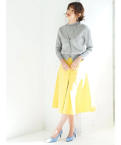 YECCA VECCA（イェッカヴェッカ）の「P.アンサンブルニット（カーディガン/ボレロ・レディース・ホワイト/ブラック/ピンク/イエロー/ブルー/杢グレー・FREE）」の10枚目の写真