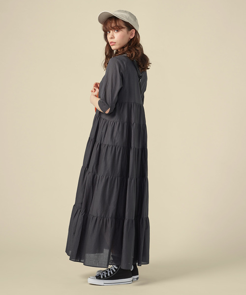 ZOZO（ゾゾ）の「【身長別に選べる】ティアードワンピース/ブラック[WOMEN]（ワンピース・レディース・ブラック・マルチサイズ）」の3枚目の写真