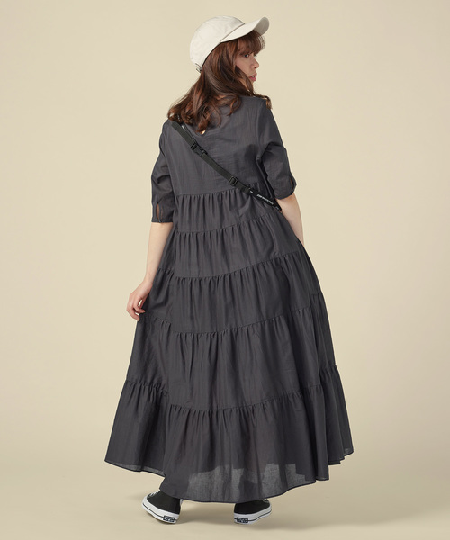 ZOZO（ゾゾ）の「【身長別に選べる】ティアードワンピース/ブラック[WOMEN]（ワンピース・レディース・ブラック・マルチサイズ）」の5枚目の写真