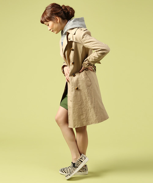 B:MING by BEAMS（ビーミングバイビームス）の「○ビーミング by ビームス / フレンチリネン トレンチコート（トレンチコート・レディース・ブラック/ベージュ・SMALL/MEDIUM/LARGE）」の16枚目の写真