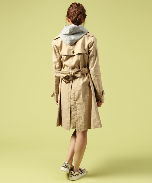 B:MING by BEAMS（ビーミングバイビームス）の「○ビーミング by ビームス / フレンチリネン トレンチコート（トレンチコート・レディース・ブラック/ベージュ・SMALL/MEDIUM/LARGE）」の5枚目の写真