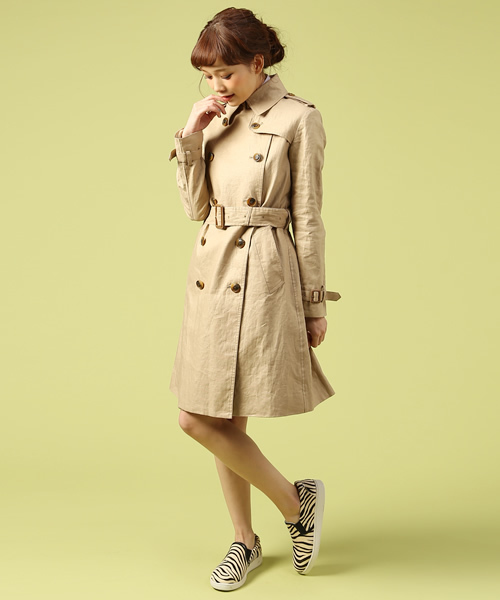 B:MING by BEAMS（ビーミングバイビームス）の「○ビーミング by ビームス / フレンチリネン トレンチコート（トレンチコート・レディース・ブラック/ベージュ・SMALL/MEDIUM/LARGE）」の6枚目の写真