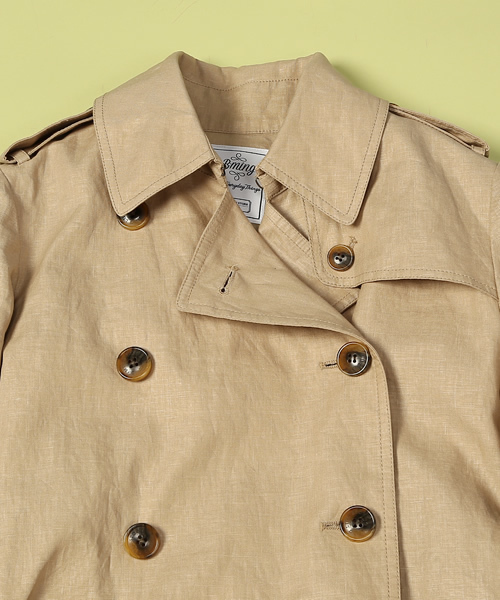 B:MING by BEAMS（ビーミングバイビームス）の「○ビーミング by ビームス / フレンチリネン トレンチコート（トレンチコート・レディース・ブラック/ベージュ・SMALL/MEDIUM/LARGE）」の7枚目の写真