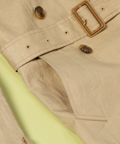 B:MING by BEAMS（ビーミングバイビームス）の「○ビーミング by ビームス / フレンチリネン トレンチコート（トレンチコート・レディース・ブラック/ベージュ・SMALL/MEDIUM/LARGE）」の14枚目の写真