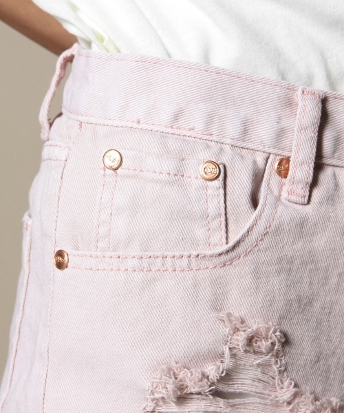 BEAUTY&YOUTH UNITED ARROWS（ビューティーアンドユースユナイテッドアローズ）の「BY one tea spoon OUTLAWS ショーツ（デニムパンツ・レディース・ピンク/ネイビー・26inch/27inch）」の7枚目の写真