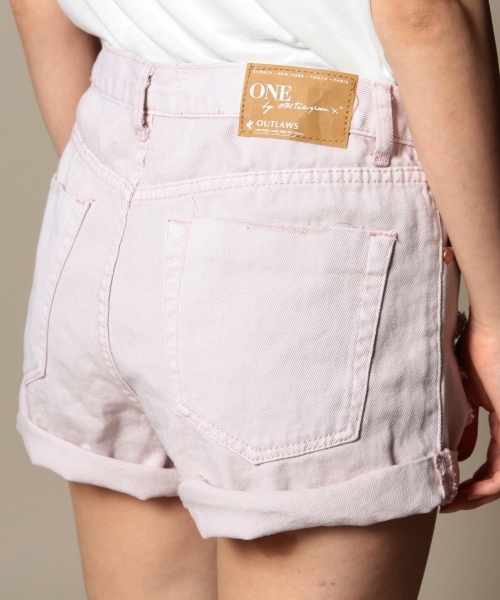 BEAUTY&YOUTH UNITED ARROWS（ビューティーアンドユースユナイテッドアローズ）の「BY one tea spoon OUTLAWS ショーツ（デニムパンツ・レディース・ピンク/ネイビー・26inch/27inch）」の8枚目の写真