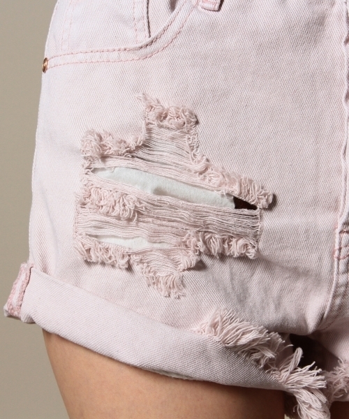 BEAUTY&YOUTH UNITED ARROWS（ビューティーアンドユースユナイテッドアローズ）の「BY one tea spoon OUTLAWS ショーツ（デニムパンツ・レディース・ピンク/ネイビー・26inch/27inch）」の10枚目の写真
