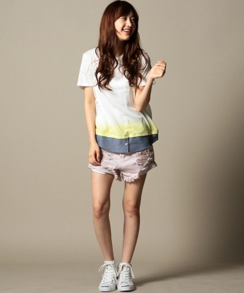 BEAUTY&YOUTH UNITED ARROWS（ビューティーアンドユースユナイテッドアローズ）の「BY one tea spoon OUTLAWS ショーツ（デニムパンツ・レディース・ピンク/ネイビー・26inch/27inch）」の11枚目の写真