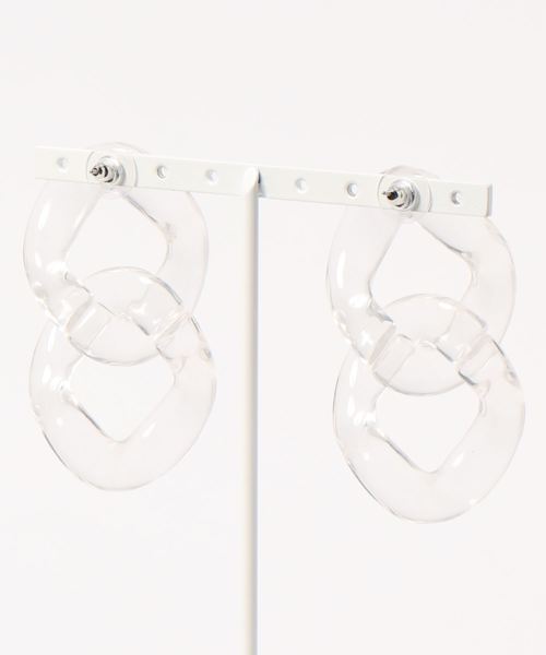 fifth（フィフス）の「アクリルダブルリングピアス（ピアス（両耳用）・レディース・クリア・FREE）」の6枚目の写真