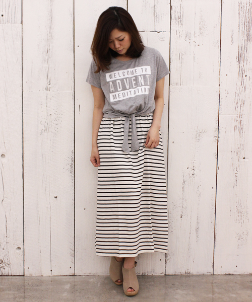 DISCOAT（ディスコート）の「【Discoat】ウエストリブカットマキシワンピース●（ワンピース・レディース・ブラック/グレー/その他・ﾌﾘ-）」の4枚目の写真