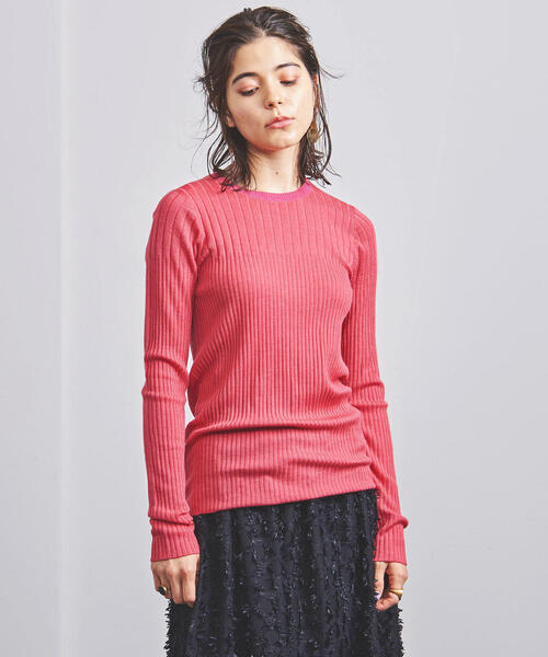 AEWEN MATOPH（イウエン マトフ）の「＜AEWEN MATOPH（イウエン マトフ）＞ リブ クルーネック ニット（ニット/セーター・レディース・ピンク/オレンジ/パープル/オフホワイト・FREE）」の3枚目の写真
